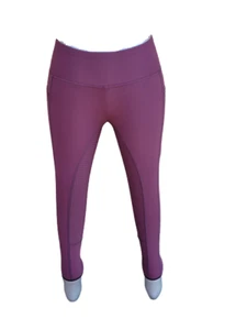 Nuovi leggings equitazione impugnatura in silicone collant tasca telefono, viola uva - Foto 1 di 3