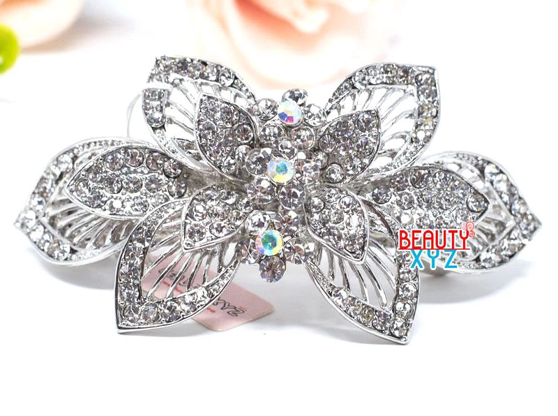 Металлические волосы заколка когти зажимы цветы свадьбы свадебные стразы кристалл новый  - Изображение 1 из 1