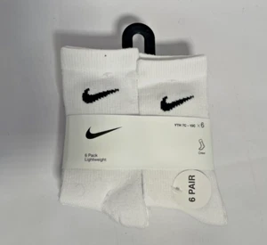 Nike Youth Cushioned Lightweight Ankle Socks – 6-Pack, Size 7C-10C - Picture 1 of 2