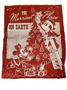 Disney Mickey Minnie Mouse Navidad Vacaciones Sherpa Manta 50""x 60" NUEVO - Imagen 1 de 11