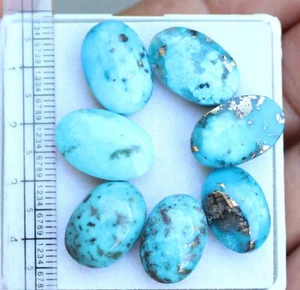 62.30 Ct 10.5*17 Mm Natural Oval Cabochon Kingman Blue Turquoise Loose Gemstone - Picture 1 of 4