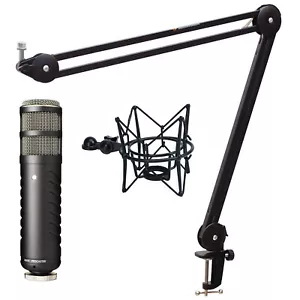 Rode Procaster Mikrofon mit keepdrum Gelenkarm-Stativ und Spinne Schwarz - Bild 1 von 8