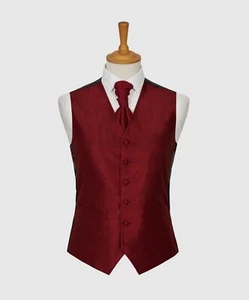 L.A. Smith Wine Size Small 32-34” WW1864-4 Polyester Shantung Waistcoat NEW - Picture 1 of 1