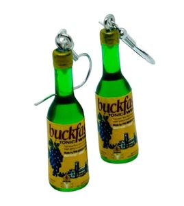 Unique BUCKFAST BOTTLE EARRINGS miniature TONIC WINE handmade RETRO gift box - Picture 1 of 1