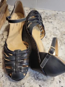 Softspots  Blue Ankle Strap Leather Women Sandals Size 9.5N  new - Picture 1 of 7