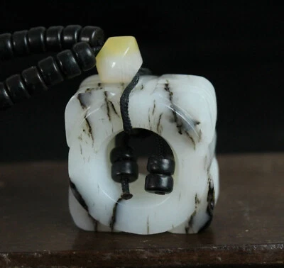 Collar Antiguo China 2cm Natural Jade Hetiano Colgante Amuleto  Foto 1 de 4