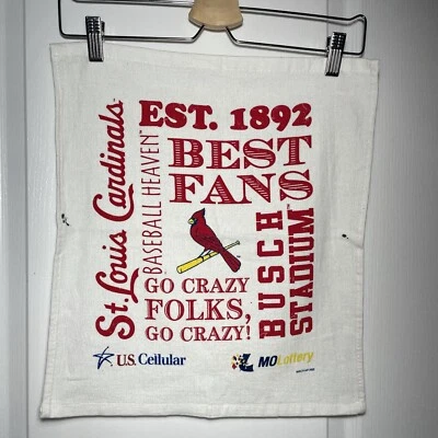 MLB 2011 St. Louis Cardinals Rally Toalla Mo Lotería, U.S. Cellular 17x15" Blanco Foto 1 de 4