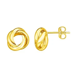14 Karat Gelbgold 0,50 Zoll Damen poliert Liebesknoten Ohrringe - Bild 1 von 2