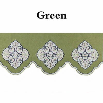 Linen Embroidery Curtain Valance Fabric Window Drape Top Material DIY Crafts - Image 1 of 4