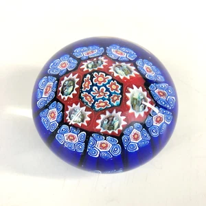 VINTAGE Miniature Millefiori Glass Paperweight, Unsigned 2.5" - Picture 1 of 5