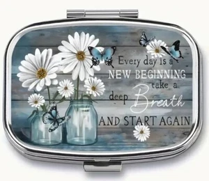 Fancy 2 Compartment New Beginning Pill Box - Picture 1 of 6