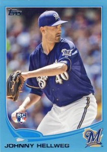 (78) 2013 Topps Update JOHNNY HELLWEG Walmart Blue Rookie Brewers #US19 LOT