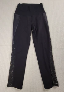 Alo Patina Black Laser Cut Cropped Leggings Black Size XXS - Picture 1 of 8