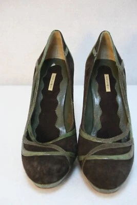 Max Studio Mujer Negro Verde Gamuza Estampado Serpiente Tacones Talla 7.5M Foto 1 de 4