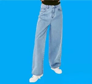 Pantalones de mezclilla para dama Next/Mix L. F. Markey pierna ancha azul tiro alto Reino Unido 14; 42 EUR PRECIO DE VENTA SUGERIDO POR EL FABRICANTE 80 £ - Imagen 1 de 15