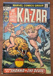 KA-ZAR Lord of The Hidden Jungle Marvel Comic No. 2 Mar 1974 VG+/FN Shanna - Picture 1 of 5
