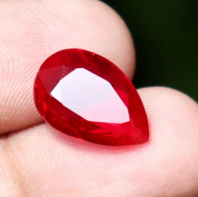 8 Ct Red Ruby CERTIFIED AAA Loose Gemstones Natural Pear Shape Best Offer - Image 1 of 4