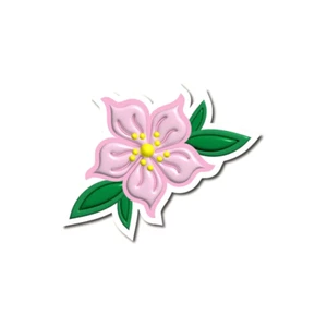 Pink Flower Vinyl Sticker Cute Waterproof Floral Decal Car Bumper Laptop Bottle - Picture 1 of 9