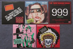 (5) five "999" NINE NINE NINE 7" Vinyl 45's CLEAR VINYL: PATCH: STICKER: STENCIL - Picture 1 of 6