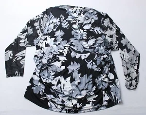 Calvin Klein Women's Plus Long Sleeve Floral Mesh Top CG2 Black Size 3X NWT - Picture 1 of 4