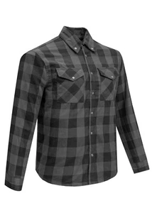 Black & Gray Men's Full Sleeve Flannel & Cotton Shirt For Summer Bike Riding - Picture 1 of 5