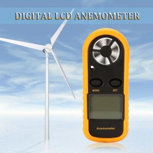 LCD Digital Anemometer Wind Speed Scale Gauge Meter Thermometer Tester Handheld - Picture 1 of 11