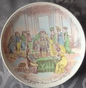 Ancienne Assiette Parlante Lunéville : Les Gages - Le Pont D'amour- ( 1er - Picture 1 of 2