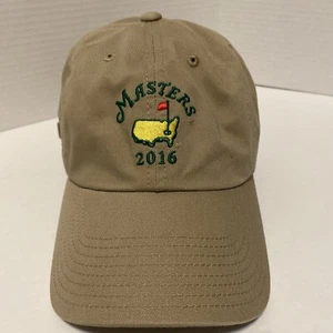 Official 2016 Masters Golf Hat Khaki With Snap Closure And Embroidered Logo - Picture 1 of 7