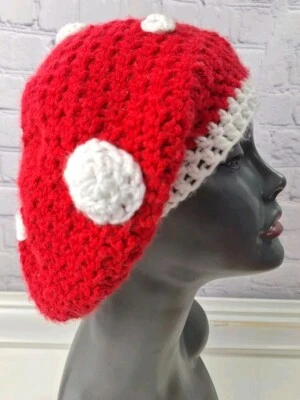 Crochet Mushroom Beanie festival cosplay cottagecore Mushroom Costume Whimsical  - Image 1 of 4