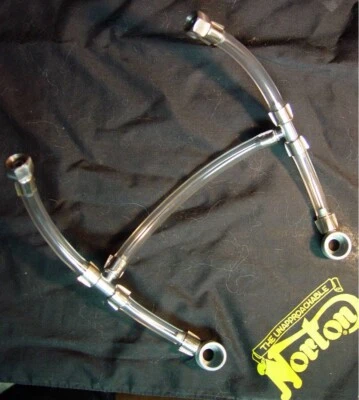Norton Commando, 1968-74, OEM, "H" style Fuel Line, Stainless Steel Unions, UK - Image 1 of 4