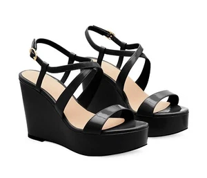 Stuart Weitzman Avenue 75 Keilsandale Lackleder US Größe 7 (EU 37,5) - Bild 1 von 8