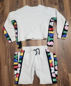 STELLA MCCARTNEY KIDSWHITE ORGANIC COTTON JOGGERS Set. See stains in photos. - Picture 1 of 15