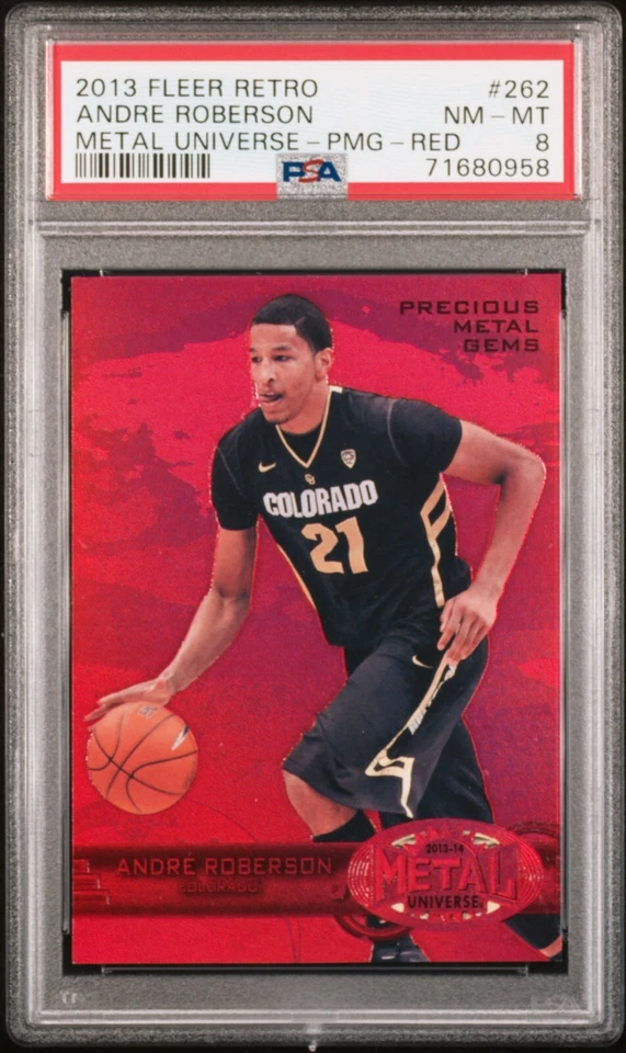 2013 Fleer Retro Metal Universe #262 Andre Roberson PMG RED 145/150 PSA 8 - Image 1 of 1