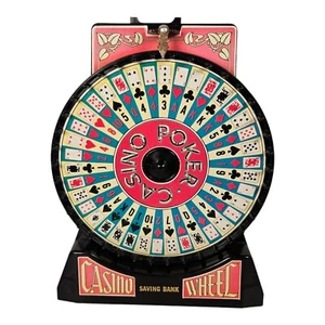 Vintage Coin Activated Casino Wheel Savings Bank - Picture 1 of 9