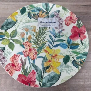 Neu mit Etikett ~ Tommy Bahama 2er Set tropischer Blumendruck Essteller neu Melamin ~ 10 Zoll - Bild 1 von 5