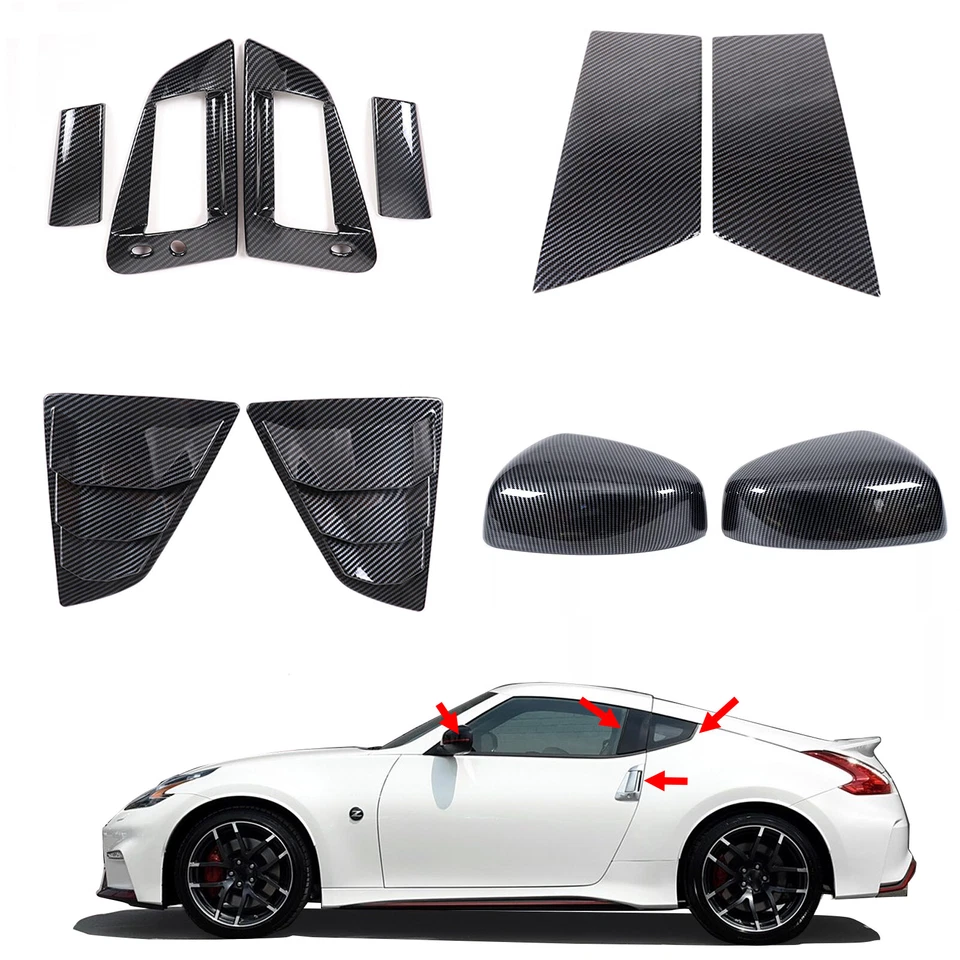 ABS Carbon Fiber Exterior Add-on Garnish Cover Fits Nissan 370Z Coupe 2009-2020 - Image 1 of 1