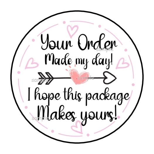 PARTYMOMMY 30 YOUR ORDER MADE MY DAY ENVELOPE SEALS STICKERS LABELS TAGS 1.5" THANK YOU