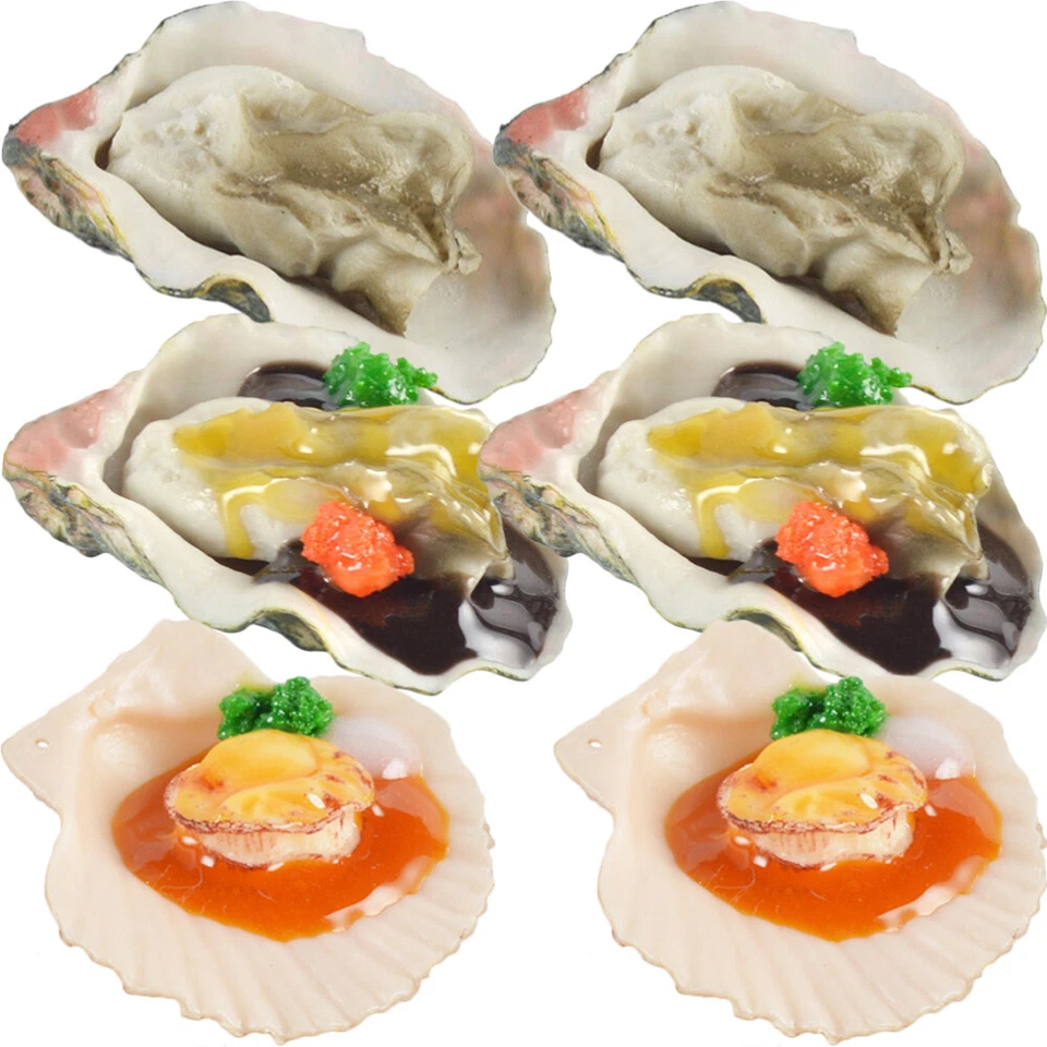  6 Pcs Simulation Oyster Model Seafood Props for Display Scallop Work - Image 1 of 4