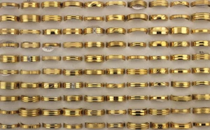 35pcs Men's Gifts Wholesale Lots Gold Plated Jewelry Mixed Stainless Steel Rings - Picture 1 of 24