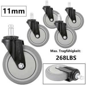 5x Bürostuhlrollen Hartbodenrolle Stuhlrollen Chefsesselrollen Gummi 11 mm 268LB - Bild 1 von 9