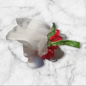 VTG Clover Lane White Fancy Kentucky Derby Wedding Easter Elegant 22.5 Hat - Picture 1 of 13