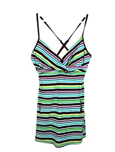 Athleta Nautical striped one piece skirted swimsuit sz 38/40DD - Picture 1 of 7