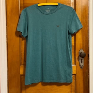 Camiseta Pequeña American Eagle AEO Seriously Suave Azulada Mangas Cortas para Hombre - Imagen 1 de 4
