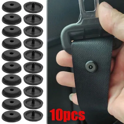 10x Vehicle Car Seat Belt Stopper Button Buckle Clips Fastener Accessories Black • 3.60€
