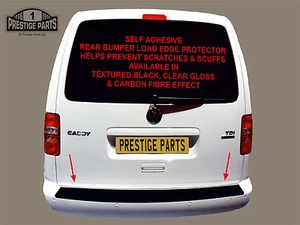 VW Caddy Mk3 rear bumper load edge BLACK paint protection film - Picture 1 of 1