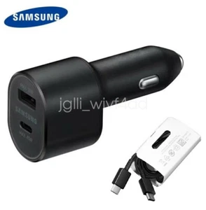 Samsung 45W Adapter Super Fast Charging Car Charger Dual Port USB Type-C Cable - Picture 1 of 8