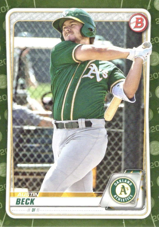 AUSTIN BECK  A's  RC  2020 BOWMAN PROSPECTS GREEN RETAIL PARALLEL #BP-16 - Image 1 of 1