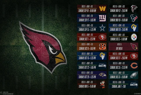 The Arizona Cardinals 2023 Regular Season Schedule Poster Multiple sizes Cover