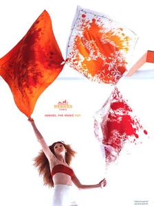 2004 Hermes Lily Cole "The magic box" scarves 3-page MAGAZINE AD - Picture 1 of 1