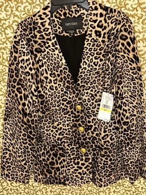 Nuevo Blazer Karen Kane Pana Leopardo Para Mujer Talla Pequeña MP Foto 1 de 4